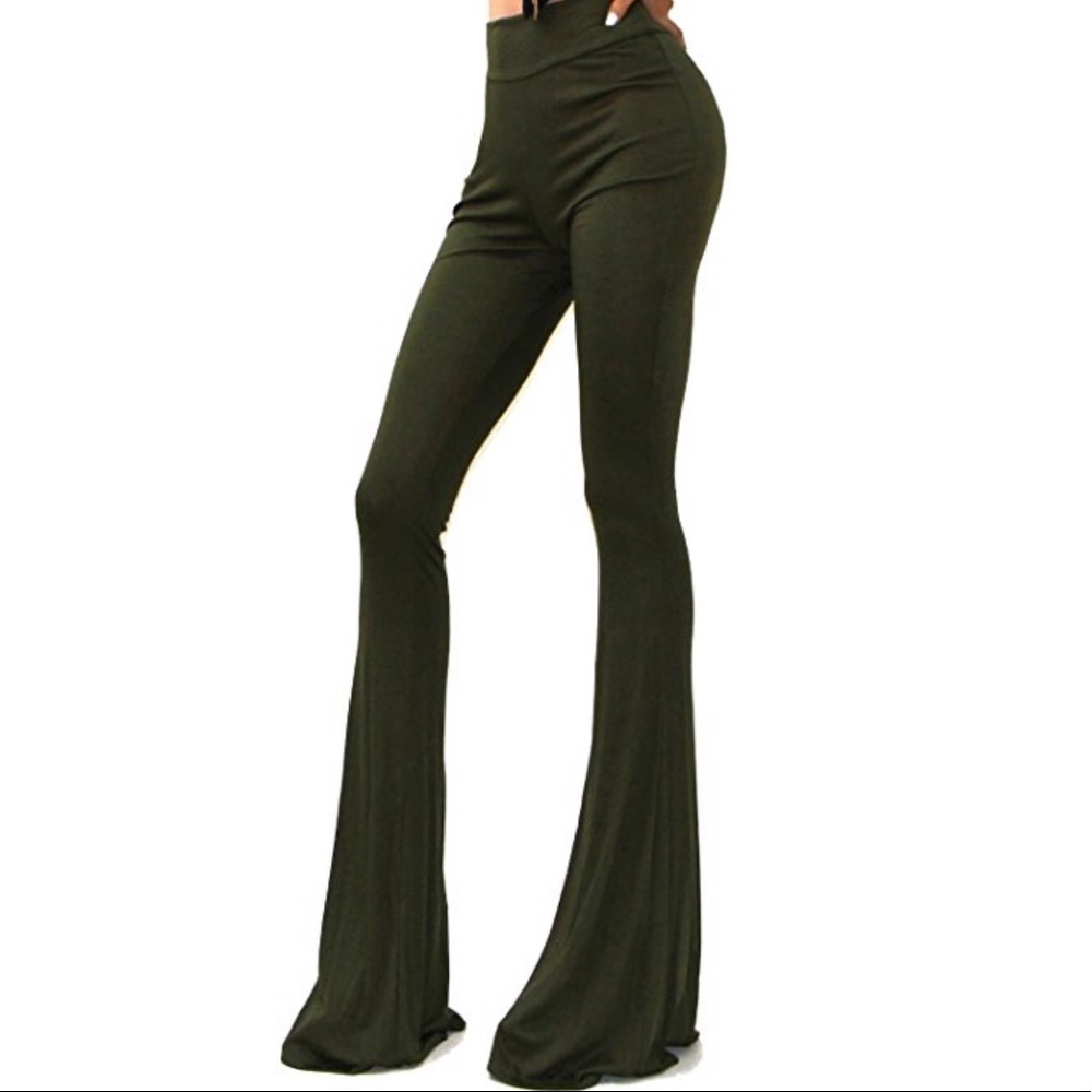 Green bell bottom pants